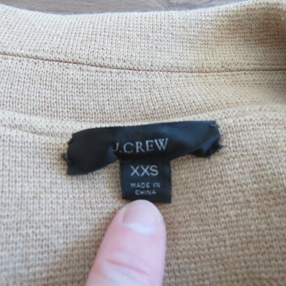 J. CREW Cecile Relaxed Knit Sweater Blazer One-Button in Camel Preppy Size XXS - Picture 13 of 14